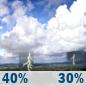 Saturday: A chance of showers and thunderstorms before 2pm, then a slight chance of showers and thunderstorms. Partly sunny, with a high near 82. Southwest wind 6 to 15 mph. Chance of precipitation is 40%. New rainfall amounts less than a tenth of an inch possible. Saturday: Chance Showers And Thunderstorms