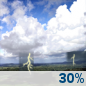 Friday: A slight chance of showers and thunderstorms between 7am and 8am, then a chance of showers and thunderstorms between 8am and 2pm. Partly sunny, with a high near 84. West wind 13 to 16 mph. Chance of precipitation is 30%. New rainfall amounts less than a tenth of an inch possible. Friday: Slight Chance Showers And Thunderstorms then Chance Showers And Thunderstorms