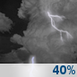 Tonight: A chance of showers and thunderstorms before 5am, then a chance of showers and thunderstorms. Mostly cloudy, with a low around 70. Southwest wind 5 to 13 mph. Chance of precipitation is 40%. New rainfall amounts between a quarter and half of an inch possible. Tonight: Chance Showers And Thunderstorms