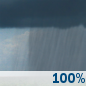 Wednesday: Rain showers. Cloudy, with a high near 36. East wind 10 to 14 mph. Chance of precipitation is 100%. New rainfall amounts between a half and three quarters of an inch possible. Wednesday: Rain Showers